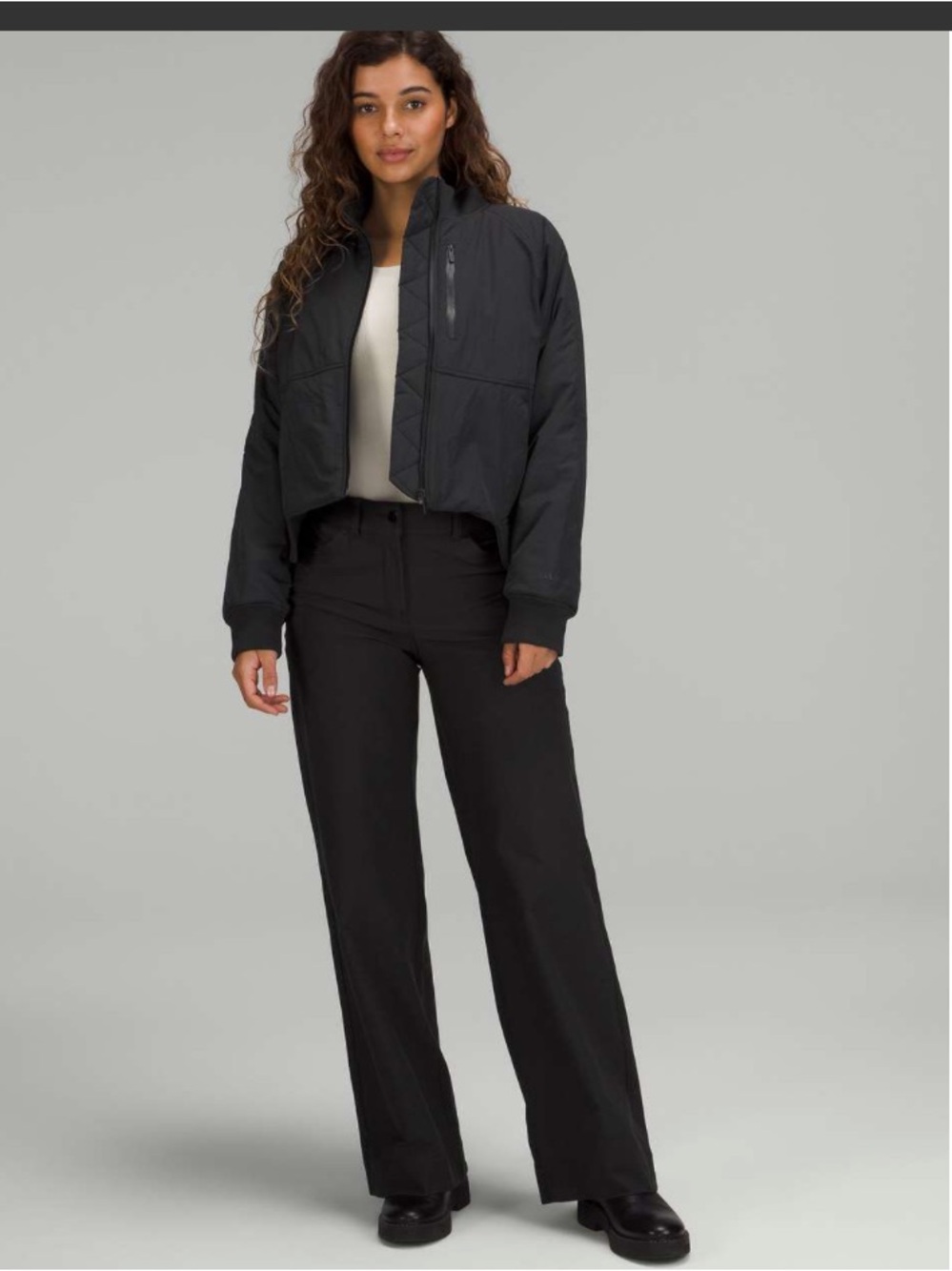 Lululemon Women's Cropped Insulated Bomber Jacket retail $198 black